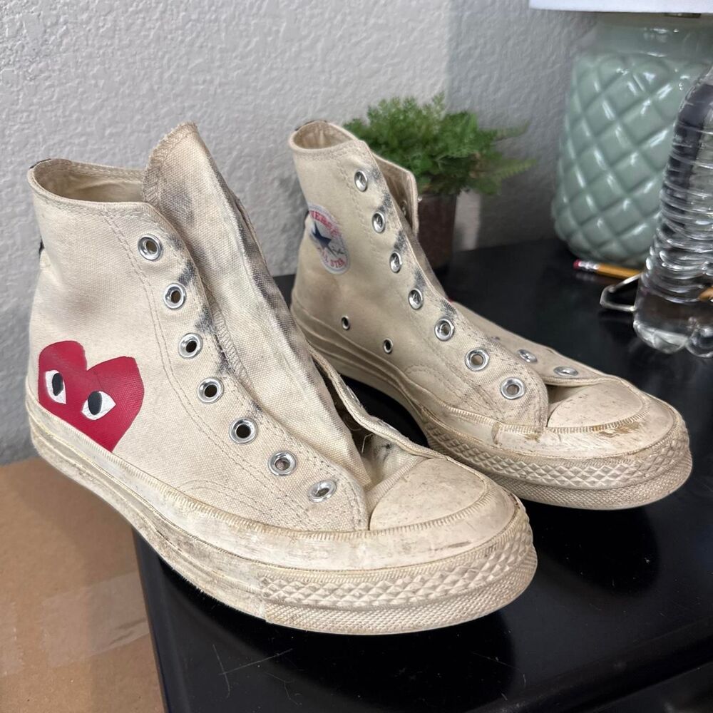 Comme-des-garcons-play Women's Cream and Tan Trainers